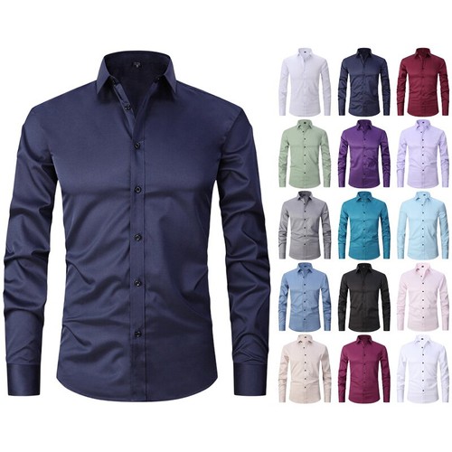 Herren stretch hemd langarm - stretch,