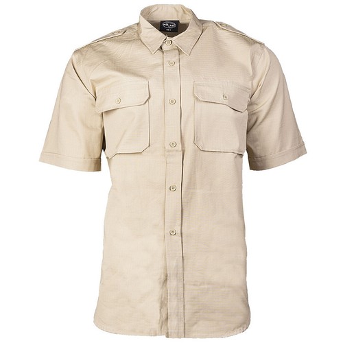 Tropenhemd kurzarm khaki beige - tropenhemd,